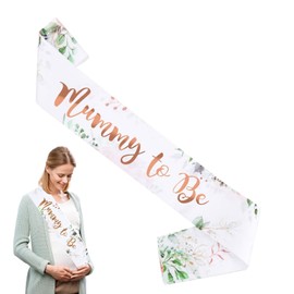 Mummy to Be Sash – Sage Green Sash for Mum to Be – Elegant & Soft Shoulder Strap with Gold Foil Print – Perfect Decoration, Keepsake & Gift for Mother to Be Celebration