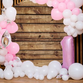 Vbttmp 7x7ft Rustic Round Backdrop Cover - Polyester Brown Wood Circle Background for Photography, Baby Shower, Birthday Party, Wedding Photo Shoot Studio Prop