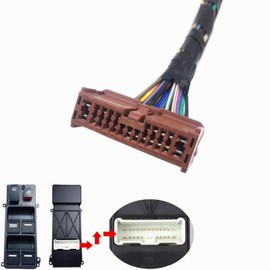 Driver Side Master Power Window Switch Assembly Harness Connector Plug 23PIN Fits 2003-2010 Replacement For Honda Accord CM5 2.4L CM6 3.0L Sedan 35750-SDA-H12 35750-SHJ-A24 35750-SHJ-A25 35750-SDA-A02
