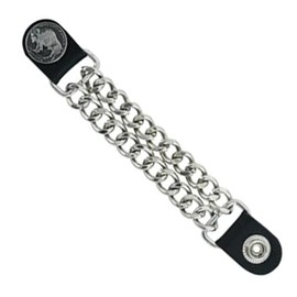 Daniel Smart Motorcycle Vest Extender - Silver Double Chain Biker Vest Extender with Butterfly Design & Snap Button 1-PCS