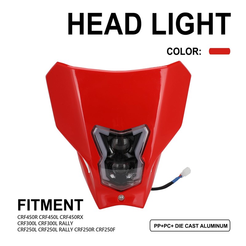 Dirt Bike Headlight,Motorcycle Head Light Universal for CRF450R CRF450L CRF450RX