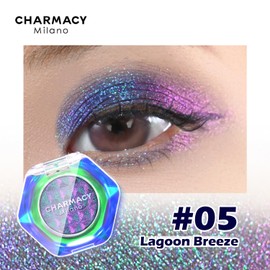 CHARMACY Multichrome Glitter Eyeshadow, Intense Pigmentation Chameleon Sparkling Eyeshadow, Bright Highlighter Duochrome Eye Make Up, Multi-Reflective Finishes Glitter Metallic Eye Makeup #05