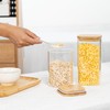 D2scrma 41oz Airtight Glass Square Storage Canister with Bamboo Lid
