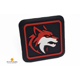 Unbranded Tow Hitch Cover/Plug/Cap – Fits Standard 2" Receiver | Wolf - Yellow/White