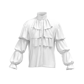 ThePirateDressing Pirate Ruffled Seinfeld Puffy Shirt (XX-Large) White