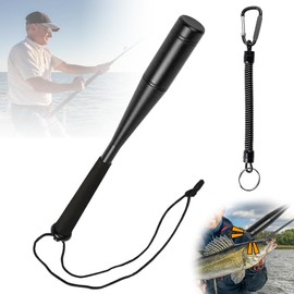 Kinfezlon Aluminium Fish Killer, Fish Narcore, Blackjack Fishing with Non-Slip Handle, Fishing Accessories for Beginners, Outdoor Carp Trol, Fishing Accessories Fish Blackjack - Black