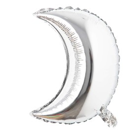 18 inch moon Eid Al-Fitr holiday aluminum foil helium balloons birthday holiday party supplies wedding layout decoration (18 inch Moon Silver)
