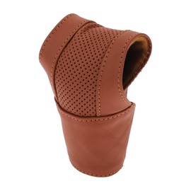 Partuto 1 Pc Automotive Manual Universal Gear Shift Knob Cover Car Stick Shifting Handle Protector Decoration Faux Leather T-Shape Brown 12.5x8cm/4.92"x3.15"