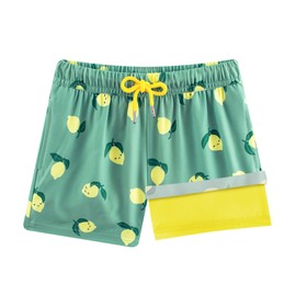 BRISIRA Boys Swim Trunks Bathing Suit Compression Liner Quick Dry Anti-Chafe Swimsuit Swim Shorts Toddler Kids Youth Teen