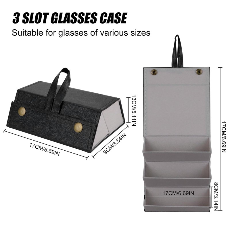 JUMRHFAN Sunglasses Organiser Travel Glasses Case Foldable Multiple Pairs Glasses