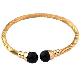 CHRAN Stainless Steel Cabel Bangle Bracelets for Ladies Gift Charm Simulated Pearl Women Jewelry