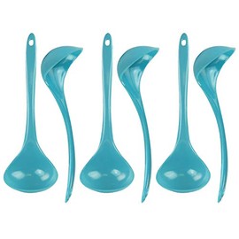 Reston Lloyd Melamine Soup Ladle Kitchen Utensil, Premium Quality Utensil with Heat Resistant Ergonomic Handle, Durable BPA-Free Plastic, 10.5 inch long, 6pc Set, Turquoise