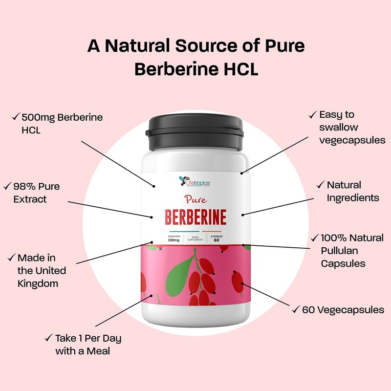 Lifetropics Lifetropics Pure Berberine | 500mg Berberine HCL Capsules |