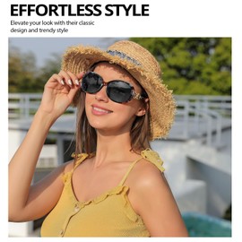 LVIOE 2P Sunglasses Womens Overisize Stylish UV Protection with Polarized Lenses for Outdoor Activities