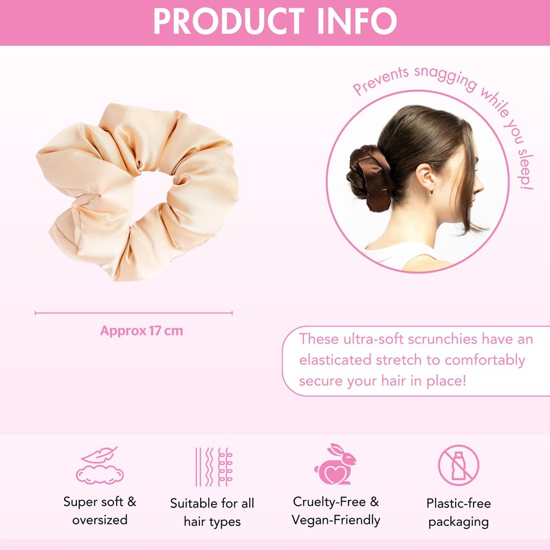 Brushworks Large Classic Cloud Scrunchies - 3 Pack