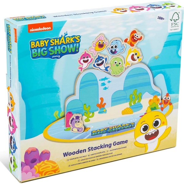 Rms International Nickelodeon Baby Sharks Big Show! Wooden Character Stacking
