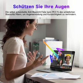 IPROKKO 2 Pack Blue Light Filter Screen Protector for MacBook Pro 14 Inch 2024-2021 (M4/M3/M2/M1), Anti-Glare Eye Protection Film, High Resolution Screen Screen for 14 Inch Mac Laptop