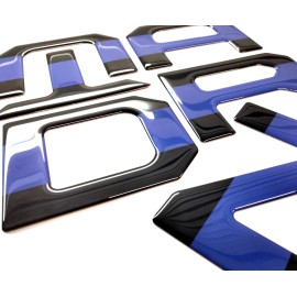 AFX-TRIMS 3D BLACK DARK BLUE LINE DOMED FRONT LETTERS FOR TOYOTA TUNDRA 2022 -25 US MADE