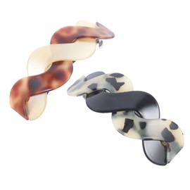 VICASKY 2pcs Aesthetic Hair Clips for Buns Decorative Spring Barrettes Turtle Shell and Light Tortoise Colors Lightweight Hair Accessories for Easy Ponytails and Everyday Styling