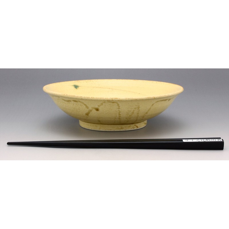 Seto Ware 丸金 5.5 平鉢 Yellow Seto 渦紋 024 –