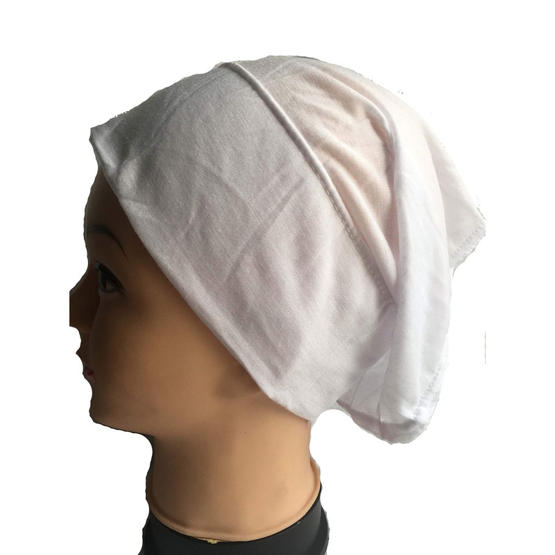 New Under Hijab Scarf Tube Stretchable Bonnet Cap (White)