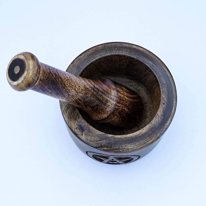 Kaizen Casa Wooden Mortar and Pestle Garlic Masher Hand Grinder