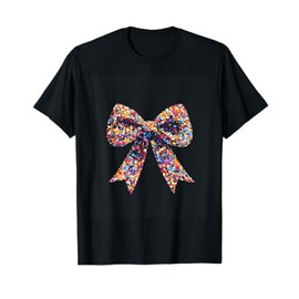 Colorful Dot Bow Graphic Fashion Decor T-Shirt