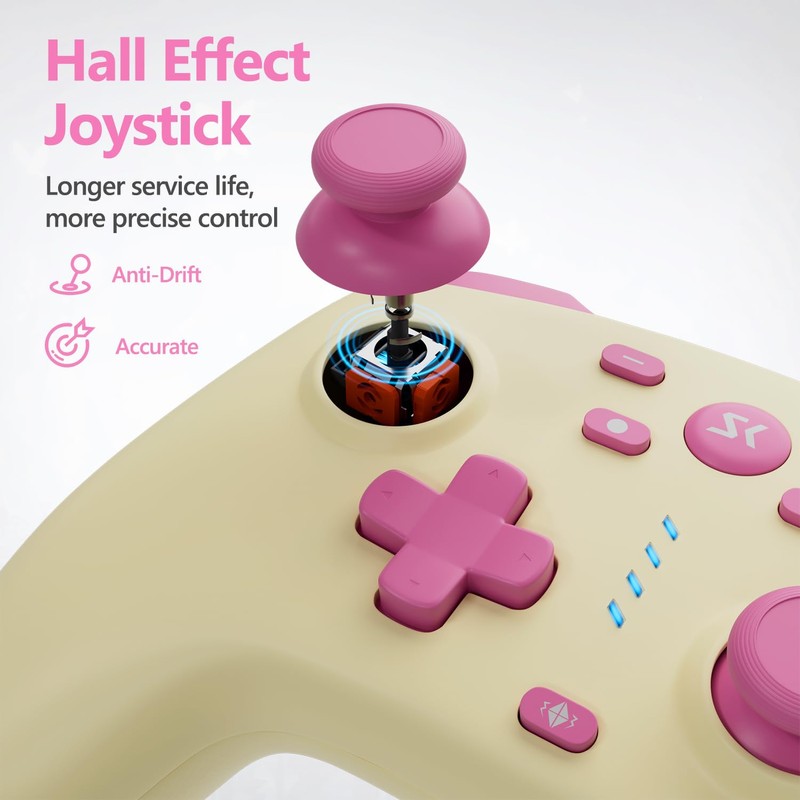 Wireless Switch Controller for Switch/Lite/OLED/Switch 2, Hall Effect Triggers &