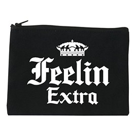 FASHIONISGREAT Feeling Extra Cosmetic Makeup Bag Black Large