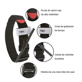 Feloyal Haemostatic Cord Tourniquet Hiking and Emergency Kit for Hunting and Hiking, for Heavy Emergencies and Blood Flow Blockage, Black (Pack of 2)