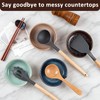 4 Pack Ceramic Spoon Rest for Stove Top, Heat-Resistant Spoon