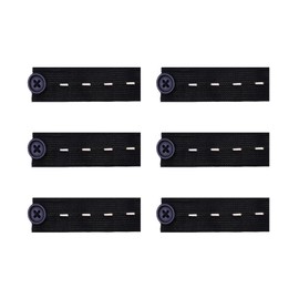 6Pcs Durable Waistband Button Extenders Adjustable Waistband Button Extenders Classic Match Pant Waist Tightener Elastic Waist Extenders for Pants Jeans(Black)