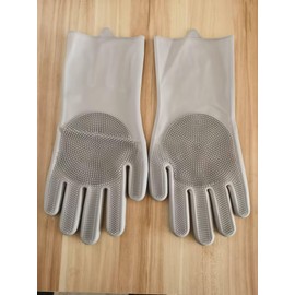 KUJAGA Dish gloves,Pet bath gloves,Pet bath gloves,Cleaning gloves,Gardening gloves,Reusable Dishwashing Gloves for Washing Dishes,Non-Slip Kitchen Glove,Grippy Latex Dish Washing Gloves (1, gray)