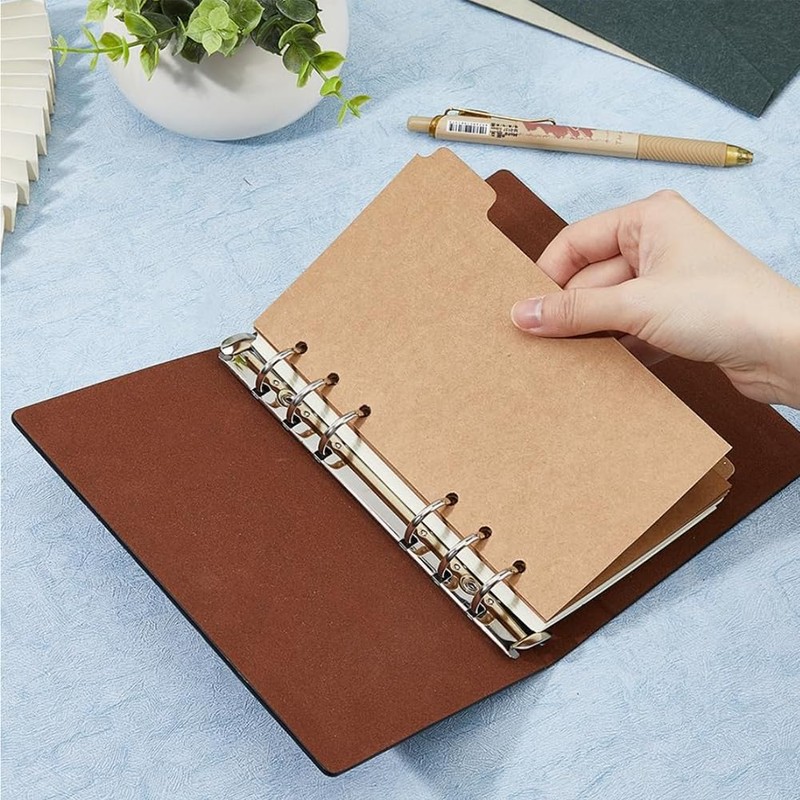 SUPERFINDINGS Pack of 4 6 Ring Binder Mechanism A6 Notebook