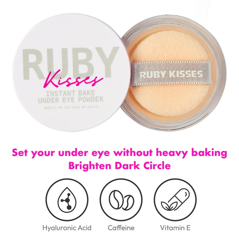 Ruby Kisses Instant Bake Undereye Powder - Vegan, Cruelty Free