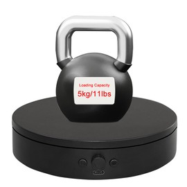 Rotating Display Stand with Type-C Power Cable,Motorized Lazy Susan Spinner Adjustable Speed and Direction, Photography Spinning Platform for Product Shooting and Displaying, Display Turntable (black, 5.9'')