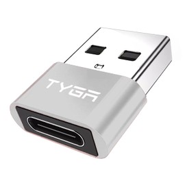 TYGA STORE USB Type C Female to USB Type A Male Adapter 2.0, Sync, Transfer, Charge, Plug & Play (1, Silver)