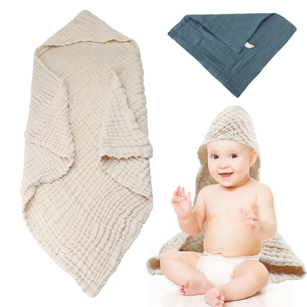 DAWRIS Hooded Baby Towels,Large Size Baby Bath Towel,Upgrade High Density