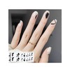 Wahrshei Semi Cured Gel Nail Strips, 20pcs French Black Strip