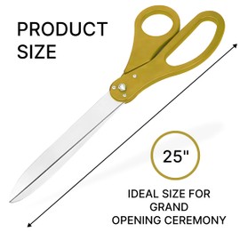 25 Inch Gold Scissors for Grand Opening – Heavy Duty Scisors 25'' Giant Scissors for Ribbon Cutting Ceremony Large Gold Giants Ribbon Cutting for Special Events Inaugurations and Ceremonies
