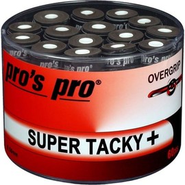 Generisch Pro's Pro Super Tacky Plus Overgrip for Tennis, Badminton, Padel, Squash, Black, Pack of 60