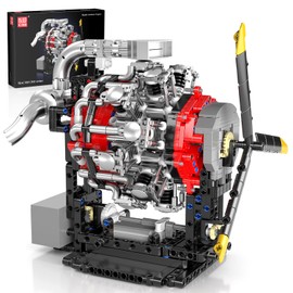 Mould King 10211 - Kits de motor radial de avión que funciona, construye tu propio motor de camionero visible, modelos de experimentos de ciencia física para adolescentes, el mejor regalo de juguete
