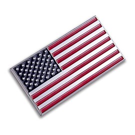 Patriot Accessories Red and Blue American Flag Metal Decal Auto Emblem