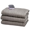OakRidge Digital Comfort Fleece Heated Twin Blanket - Grey, 100%