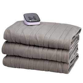 OakRidge Digital Comfort Fleece Heated Twin Blanket - Grey, 100% Polyester, Machine Washable, Oeko-TEX Certified, Perfect for Warm Nights, Controlled Heat Settings
