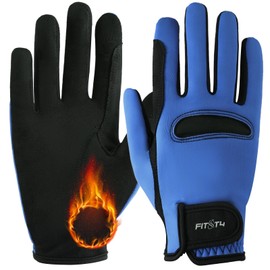 FitsT4 Sports Children's Riding Gloves Winter Grip Non-Slip Gloves Riding Children Boys Girls with Touchscreen Design for Riding Sports, Blue, M