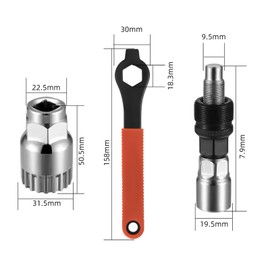 lcyen Crank Removal Tool Set - Bike Crank Removal Tool with Crank Puller and Bottom Bracket Tool - Crank Puller Tool Kit with 16mm Spanner Wrench and Crank Arm Removal Tool for Bicycles