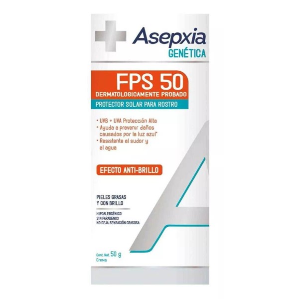 Asepxia Protector Solar Asepxia Genética Fps 50 Efecto Matificante Resiste