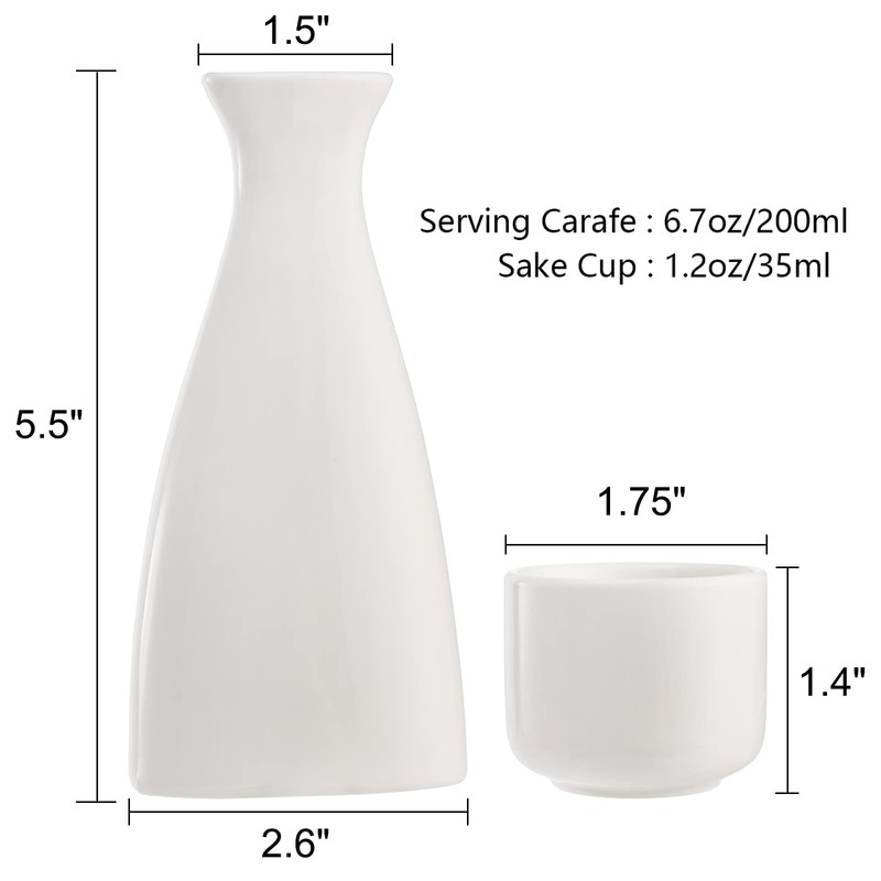 Tosnail 7 Pieces Ceramic Japanese Sake Set, 1 Serving Carafe
