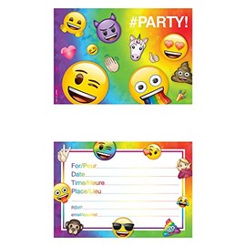 Rainbow Fun Emoji Party Invitations, 8 Ct.